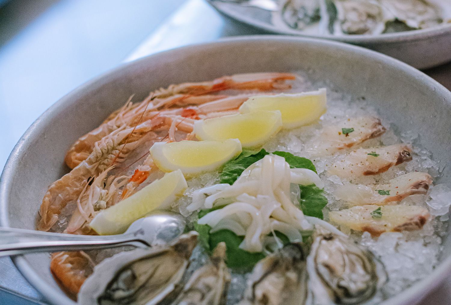 Crudo di mare su ghiaccio